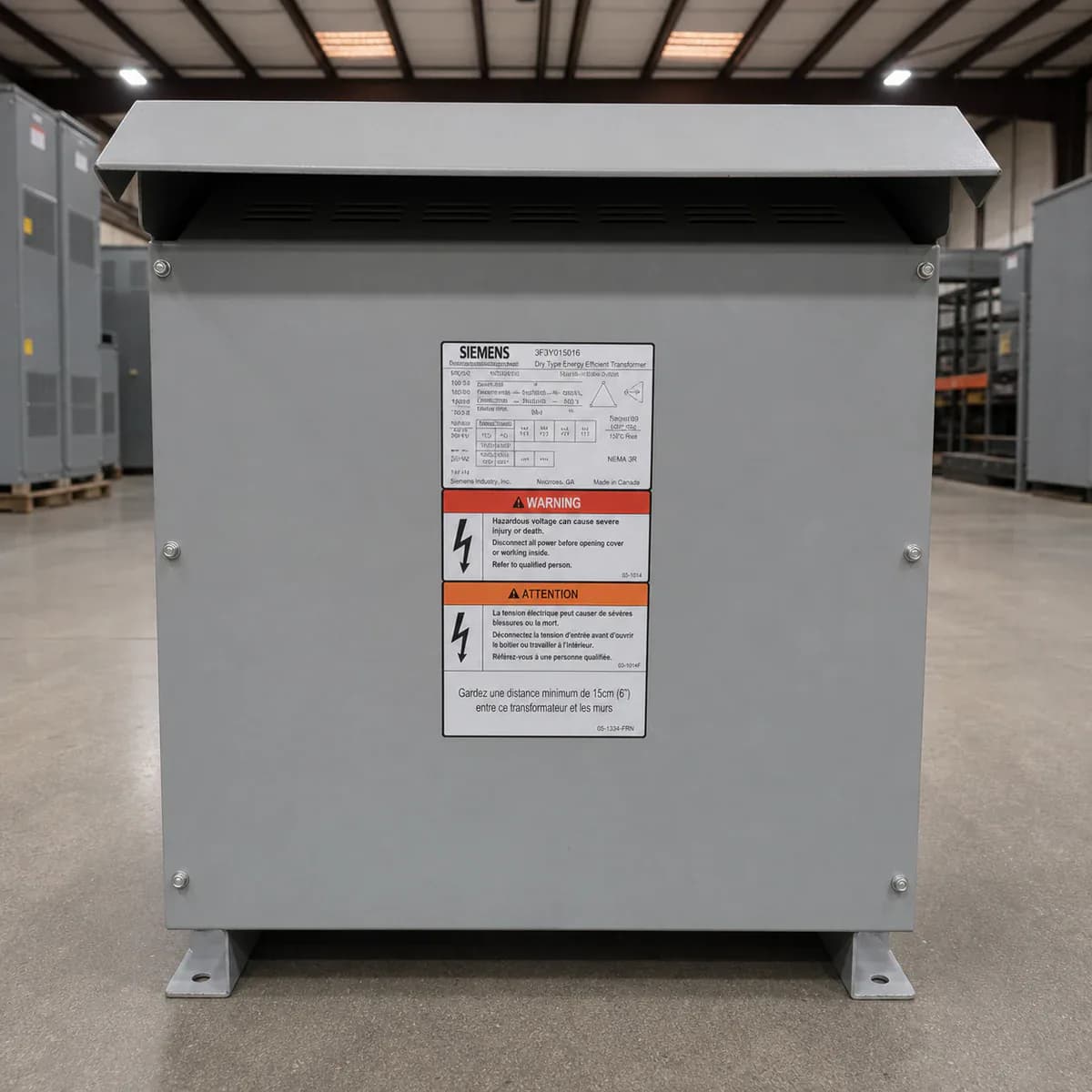 Square D 15 kVA Dry-Type Transformer — 480V to 208Y/120V, 3-Phase